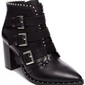 Steve Madden Black Heeled Boots with Silver Studs